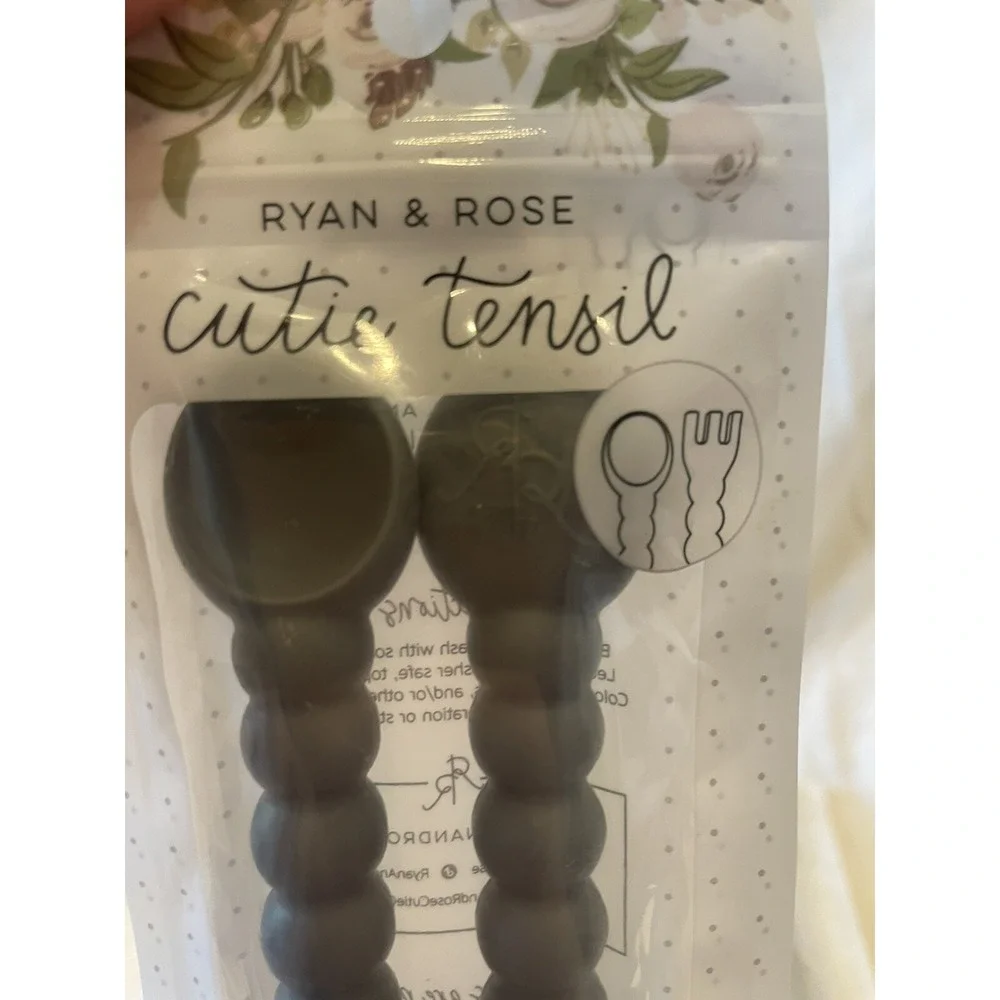 Ryan‎ & Rose Cutie Tensil Utensils and Teethers Steel And Slate, 2 Sets